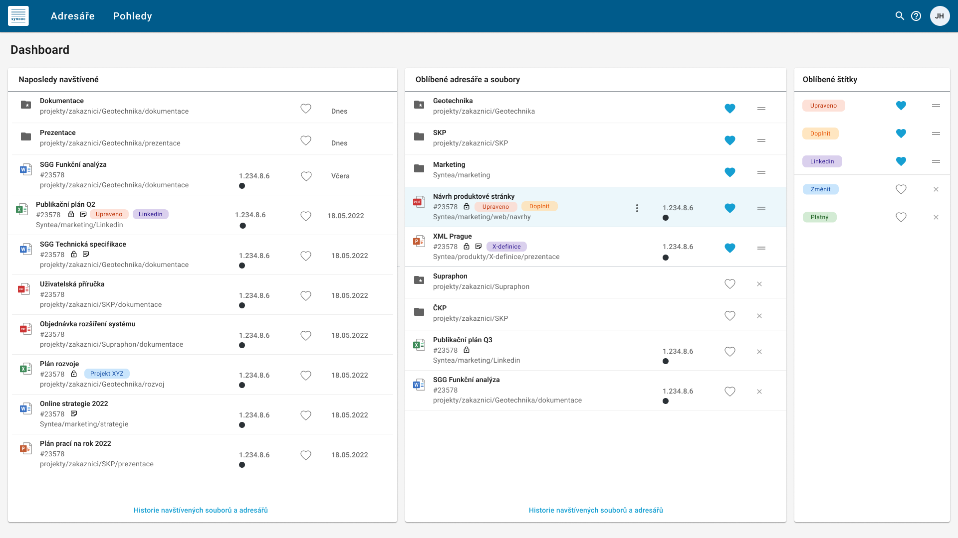 Dashboard syndoc DMS